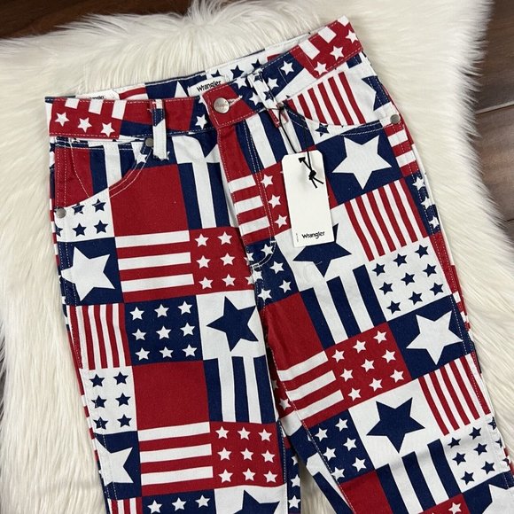 Wrangler Size 25 Star Stripe Patriotic Westward 626 Boot Cut Denim Jeans - Picture 2 of 10